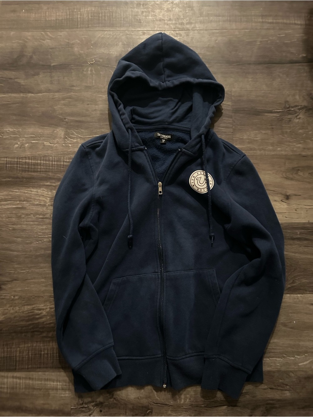 True Religion Navy Fleece-Lined Zip Hoodie